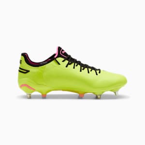 メンズ プーマ キング アルティメット MXSG サッカー スパイク, Electric Lime-PUMA Black-Poison Pink, extralarge-JPN