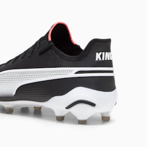 KING ULTIMATE FG/AG Men's Soccer Cleats, PUMA Black-PUMA White-Fire Orchid, extralarge