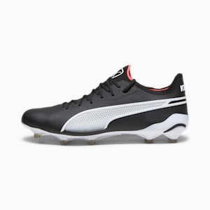 King Ultimate FG/AG Unisex Football Boots, PUMA Black-PUMA White-Fire Orchid, extralarge-IND