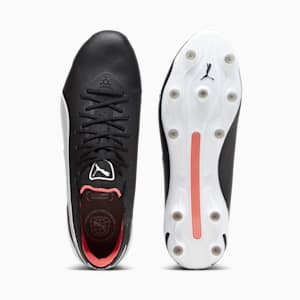 KING ULTIMATE FG/AG Men's Soccer Cleats, PUMA Black-PUMA White-Fire Orchid, extralarge