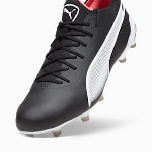 KING ULTIMATE FG/AG Men's Soccer Cleats, PUMA Black-PUMA White-Fire Orchid, extralarge