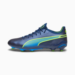 King Ultimate FG/AG Unisex Football Boots, Persian Blue-Pro Green-Ultra Blue, extralarge-IND