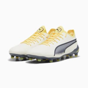 King Ultimate FG/AG Unisex Football Boots, Alpine Snow-Asphalt-Yellow Blaze, extralarge-IND