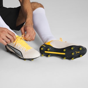 King Ultimate FG/AG Men's Soccer Cleats, Alpine Snow-Asphalt-Yellow Blaze, extralarge
