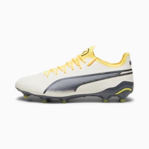 KING ULTIMATE Firm Ground/Artificial Ground Men's Soccer Cleats, Alpine Snow-Asphalt-Yellow Blaze, extralarge