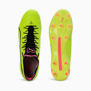 King Ultimate FG/AG Unisex Football Boots, Electric Lime-PUMA Black-Poison Pink, extralarge-IND