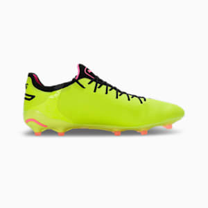 King Ultimate FG/AG Unisex Football Boots, Electric Lime-PUMA Black-Poison Pink, extralarge-IND