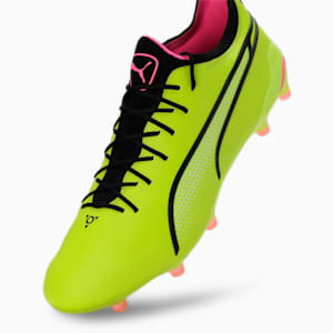 King Ultimate FG/AG Unisex Football Boots, Electric Lime-PUMA Black-Poison Pink, extralarge-IND