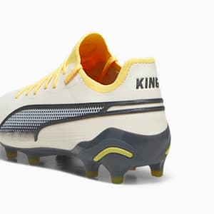 Botines de fútbol KING ULTIMATE FG/AG para mujer, Alpine Snow-Asphalt-Yellow Blaze, extralarge