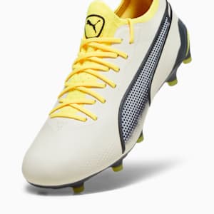 Botines de fútbol KING ULTIMATE FG/AG para mujer, Alpine Snow-Asphalt-Yellow Blaze, extralarge