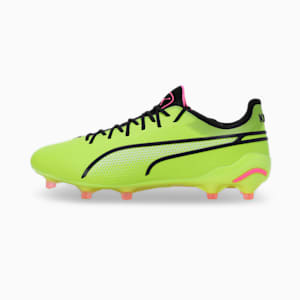 KING ULTIMATE FG/AG Women's Football Boots, Electric Lime-PUMA Black-Poison Pink, extralarge-IND