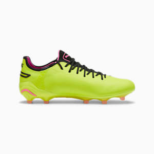 KING ULTIMATE FG/AG Women's Football Boots, Electric Lime-PUMA Black-Poison Pink, extralarge-IND