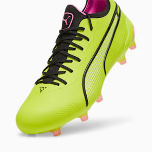 KING ULTIMATE FG/AG Women's Football Boots, Electric Lime-PUMA Black-Poison Pink, extralarge-IND