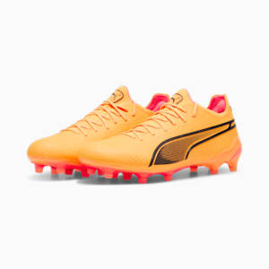 KING ULTIMATE FG/AG Women's Football Boots, Sun Stream-PUMA Black-Sunset Glow, extralarge-IND
