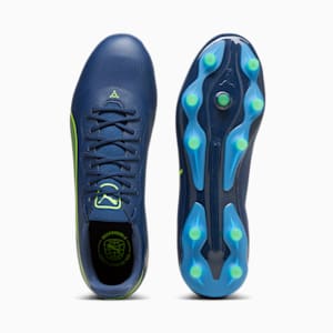 KING PRO FG/AG Men's Soccer Cleats, Persian Blue-Pro Green-Ultra Blue, extralarge