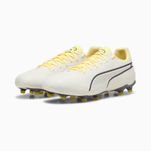 KING PRO Firm Ground/Artificial Ground Men's Soccer Cleats, Alpine Snow-Asphalt-Yellow Blaze, extralarge