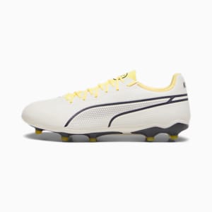 KING PRO FG/AG Unisex Football Boots, Alpine Snow-Asphalt-Yellow Blaze, extralarge-IND