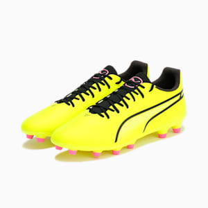 ユニセックス プーマ キング プロ HG サッカー スパイク, Electric Lime-PUMA Black-Poison Pink, extralarge-JPN