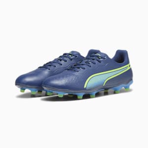 KING MATCH FG/AG Football Boots, Persian Blue-Pro Green-Ultra Blue, extralarge-GBR