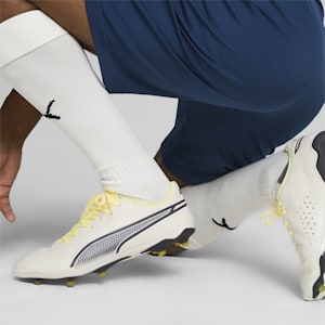 KING MATCH FG/AG Football Boots, Alpine Snow-Asphalt-Yellow Blaze, extralarge-GBR