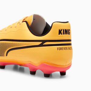 KING MATCH FG/AG Unisex Football Boots, Sun Stream-PUMA Black-Sunset Glow, extralarge-IND