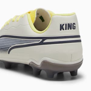 KING MATCH FG/AG Youth Football Boots, Alpine Snow-Asphalt-Yellow Blaze, extralarge-GBR
