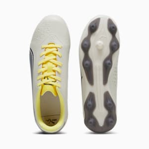 KING MATCH FG/AG Youth Football Boots, Alpine Snow-Asphalt-Yellow Blaze, extralarge-GBR