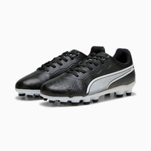 キッズ プーマ キング マッチ HG + MID サッカー スパイク 20-24.5cm, PUMA Black-PUMA White-Fire Orchid, extralarge-JPN