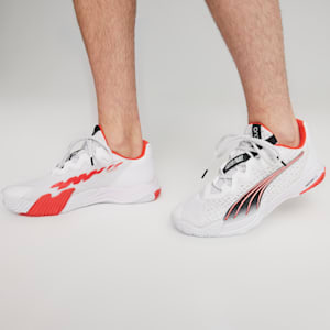 NOVA Elite Court Shoes, PUMA White-PUMA Black-Active Red, extralarge