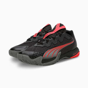 NOVA Elite Unisex Padel Shoes, Flat Dark Gray-PUMA Black-Flat Medium Gray-Active Red, extralarge-IND