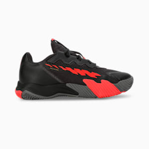 NOVA Elite Padel Shoes, Flat Dark Gray-PUMA Black-Flat Medium Gray-Active Red, extralarge-IND