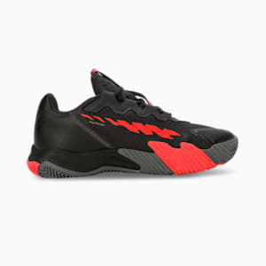 NOVA Elite Unisex Padel Shoes, Flat Dark Gray-PUMA Black-Flat Medium Gray-Active Red, extralarge-IND