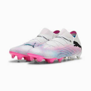 FUTURE 7 ULTIMATE FG/AG Men's Soccer Cleats, PUMA White-PUMA Black-Poison Pink, extralarge