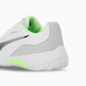 NOVA Smash Padel Shoes, PUMA White-Luminous Blue-Fizzy Apple-Shadow Gray, extralarge-IND