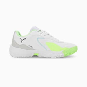 NOVA Smash Unisex Padel Shoes, PUMA White-Luminous Blue-Fizzy Apple-Shadow Gray, extralarge-IND