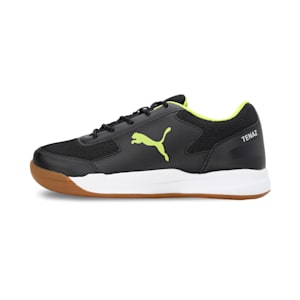Ad-Court Unisex Indoor Sport Shoes, PUMA Black-Limepunch-PUMA Silver