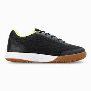 Ad-Court Unisex Indoor Sport Shoes, PUMA Black-Limepunch-PUMA Silver