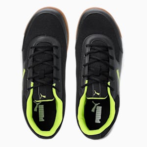 Ad-Court Unisex Indoor Sport Shoes, PUMA Black-Limepunch-PUMA Silver