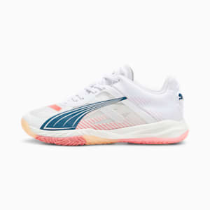 Accelerate NITRO™ SQD Women's Racquet Sports Shoes, PUMA White-Ocean Tropic-Passionfruit-Fizzy Melon, extralarge