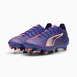 ULTRA 5 ULTIMATE Firm Ground Men's Soccer Cleats, Lapis Lazuli-PUMA White-Sunset Glow, extralarge