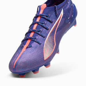 Tacos de futbol ULTRA 5 ULTIMATE FG para mujer, Lapis Lazuli-PUMA White-Sunset Glow, extralarge