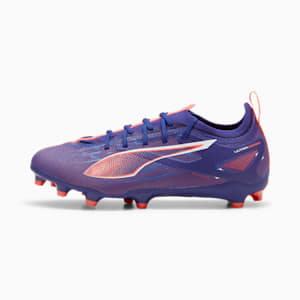 Chaussures de soccer à crampons pour terrain dur/terrain artificiel FUTURE 5 PRO Enfant et adolescent, Lapis Lazuli-PUMA White-Sunset Glow, extralarge