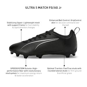 ULTRA 5 PLAY FG/AG Youth Football Boots, PUMA Black-PUMA White, extralarge-IND