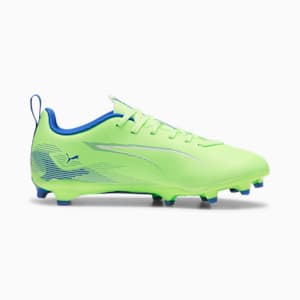 ULTRA 5 PLAY Firm Ground/Artificial Ground Kids' Soccer Cleats, Fizzy Apple-PUMA White-Bluemazing, extralarge
