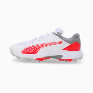 PUMA Spike 24.1 Unisex Cricket Shoes, PUMA White-PUMA Red-Stormy Slate, extralarge-IND