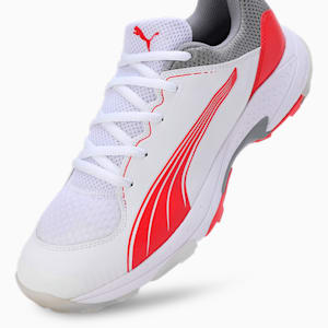 Spike 24.1 Lightweight Cricket Shoes, PUMA White-PUMA Red-Stormy Slate, extralarge-IND