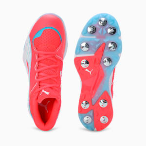 Spike 24.1 Lightweight Cricket Shoes, Fire Orchid-PUMA White-Luminous Blue, extralarge-IND