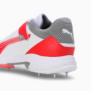 PUMA Bowling 24.1 Unisex Cricket Shoes, PUMA White-PUMA Red-Stormy Slate, extralarge-IND