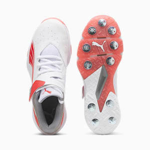 PUMA Bowling 24.1 Unisex Cricket Shoes, PUMA White-PUMA Red-Stormy Slate, extralarge-IND