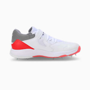 Bowling 24.1 Cricket Shoes, PUMA White-PUMA Red-Stormy Slate, extralarge-IND